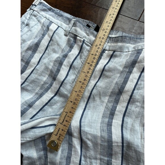 Talbots Blue Striped 100% Linen Straight Leg Pants Womens Sz 14 - Picture 5 of 8